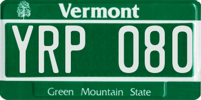 VT license plate YRP080