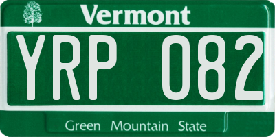 VT license plate YRP082