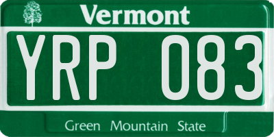 VT license plate YRP083