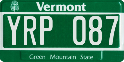 VT license plate YRP087