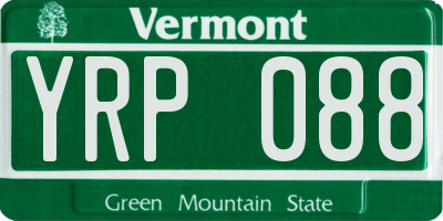 VT license plate YRP088