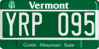 VT license plate YRP095