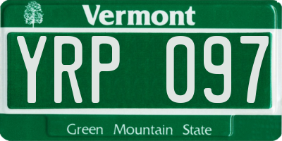 VT license plate YRP097