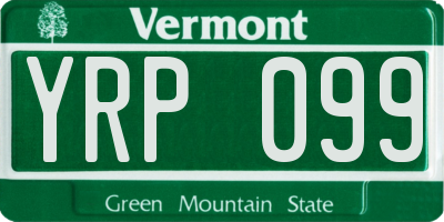 VT license plate YRP099