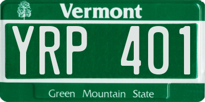 VT license plate YRP401