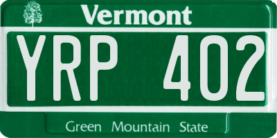VT license plate YRP402