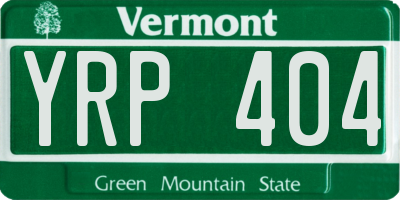 VT license plate YRP404