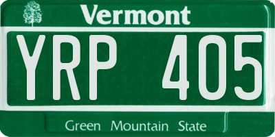VT license plate YRP405