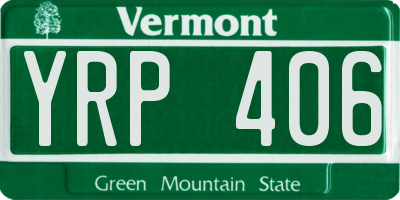 VT license plate YRP406