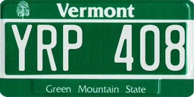 VT license plate YRP408
