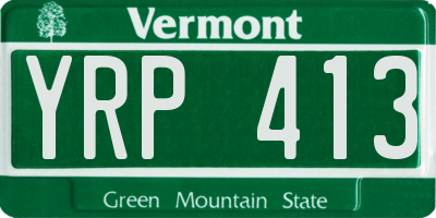 VT license plate YRP413