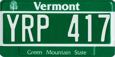 VT license plate YRP417