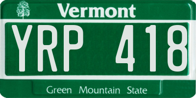 VT license plate YRP418