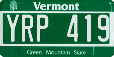 VT license plate YRP419