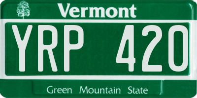 VT license plate YRP420