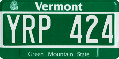 VT license plate YRP424