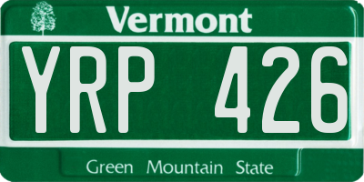 VT license plate YRP426