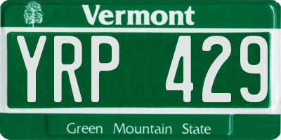 VT license plate YRP429