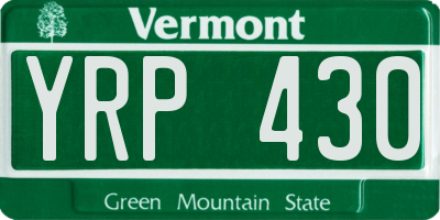 VT license plate YRP430