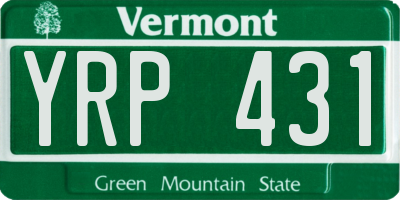 VT license plate YRP431