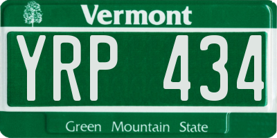 VT license plate YRP434