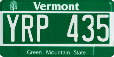 VT license plate YRP435