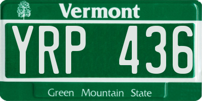 VT license plate YRP436