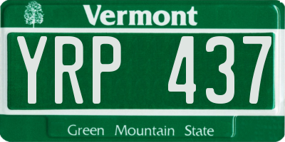 VT license plate YRP437