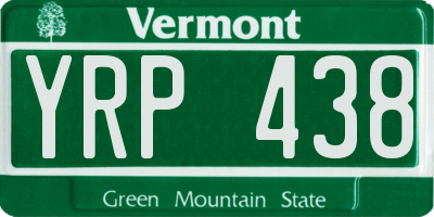 VT license plate YRP438