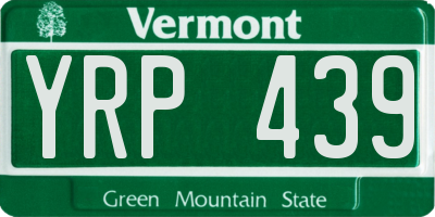 VT license plate YRP439
