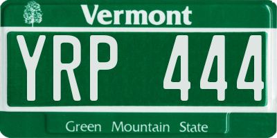 VT license plate YRP444