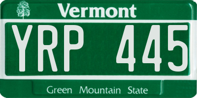 VT license plate YRP445