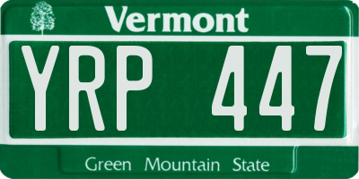 VT license plate YRP447