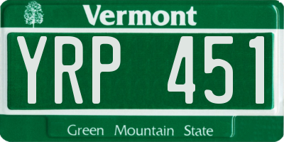 VT license plate YRP451