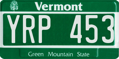 VT license plate YRP453