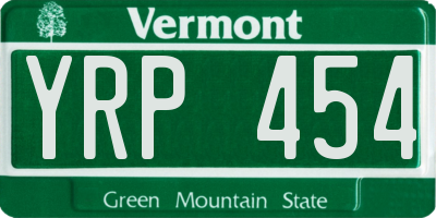 VT license plate YRP454