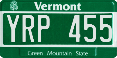 VT license plate YRP455