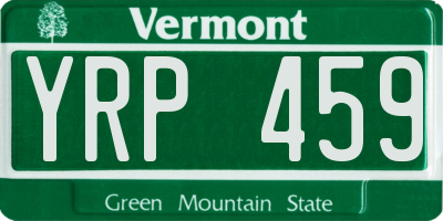 VT license plate YRP459