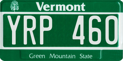 VT license plate YRP460