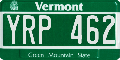 VT license plate YRP462
