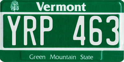 VT license plate YRP463
