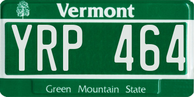 VT license plate YRP464