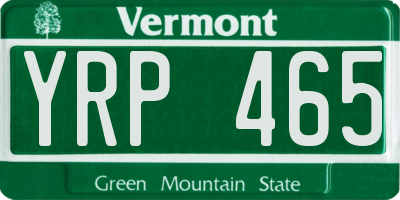 VT license plate YRP465