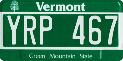 VT license plate YRP467