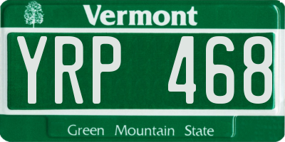 VT license plate YRP468