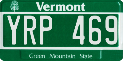 VT license plate YRP469