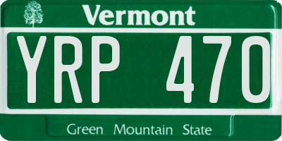 VT license plate YRP470