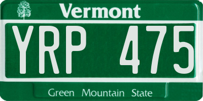 VT license plate YRP475