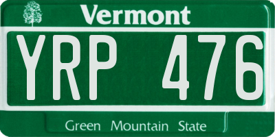 VT license plate YRP476