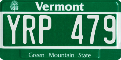 VT license plate YRP479